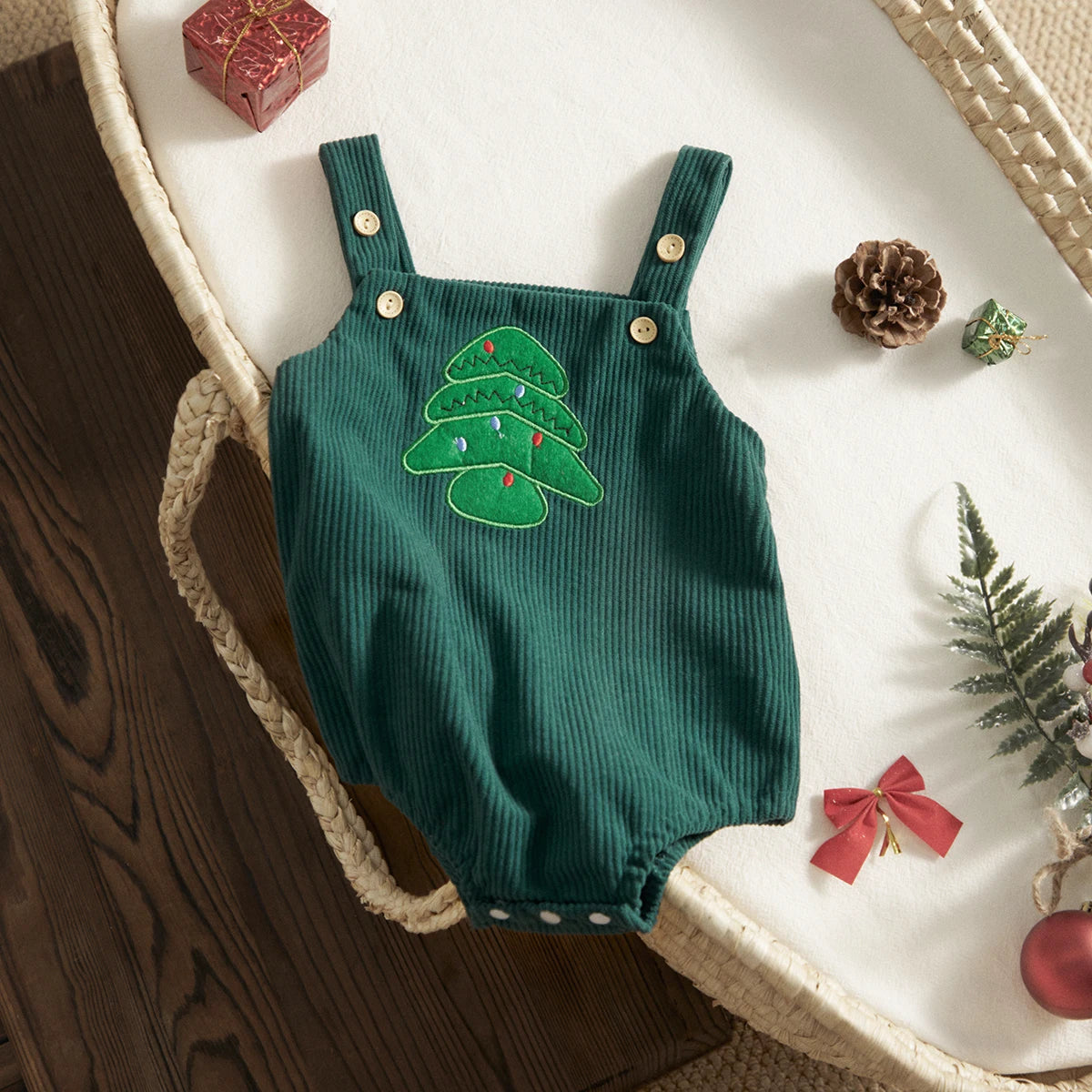 Cuddly Corduroy Christmas Onesie