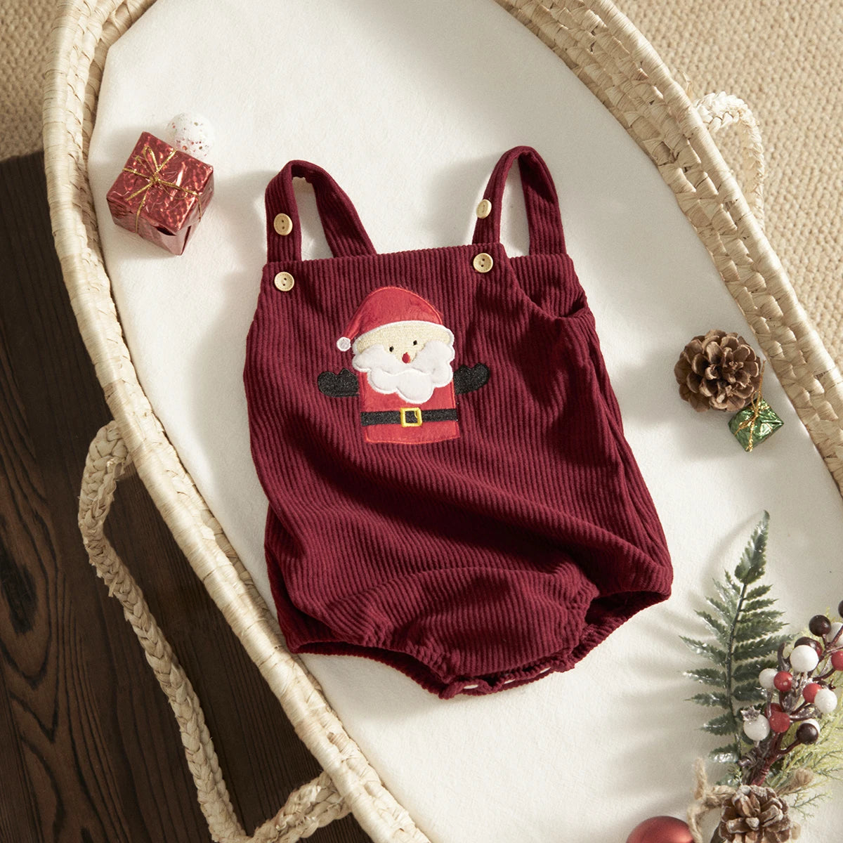 Unisex Corduroy Santa Romper