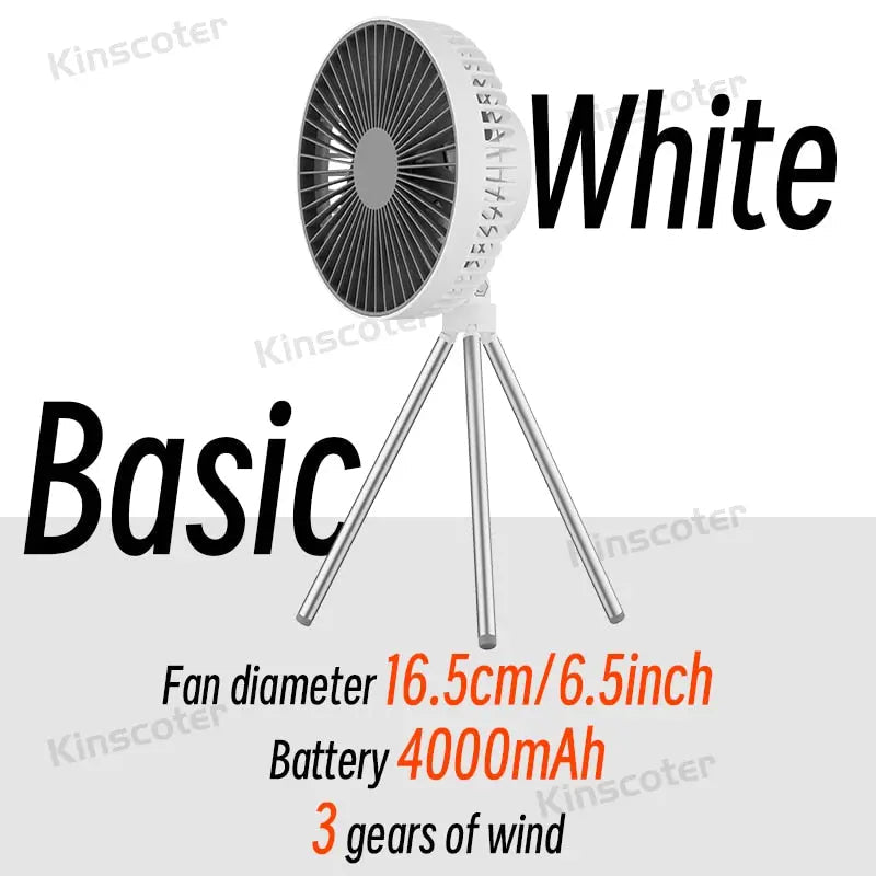 Rechargeable Fan with Hanging Hook