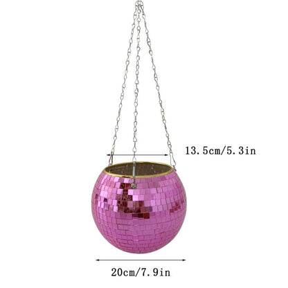 Hanging Planter with Disco Ball Charm