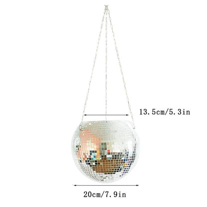 Disco Ball Glass Hanging Vase