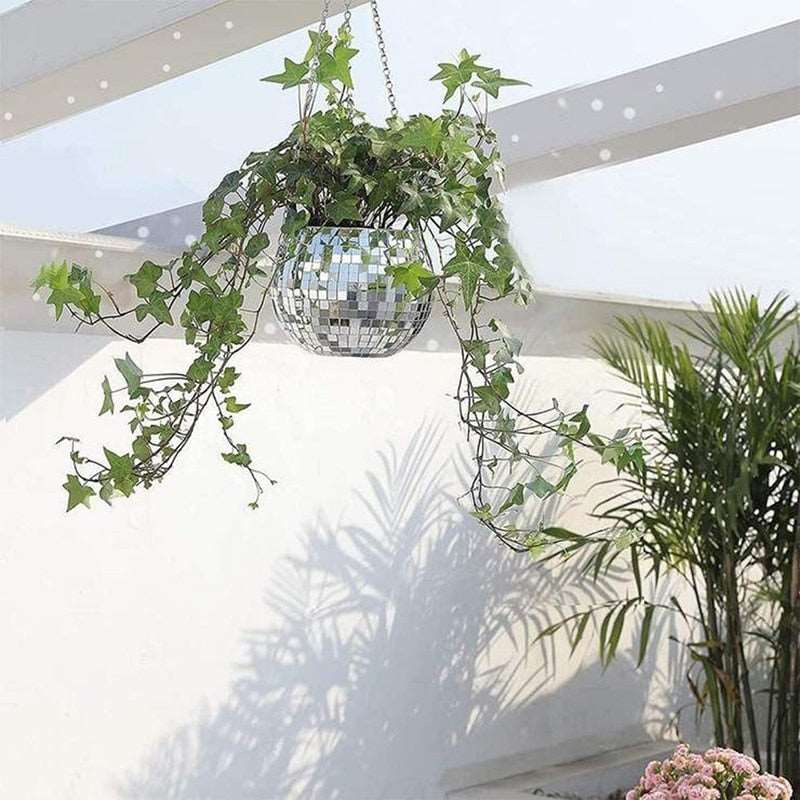 Flower Holder with Disco Ball Ornament