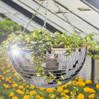 Hanging Glass Vase with Disco Ball