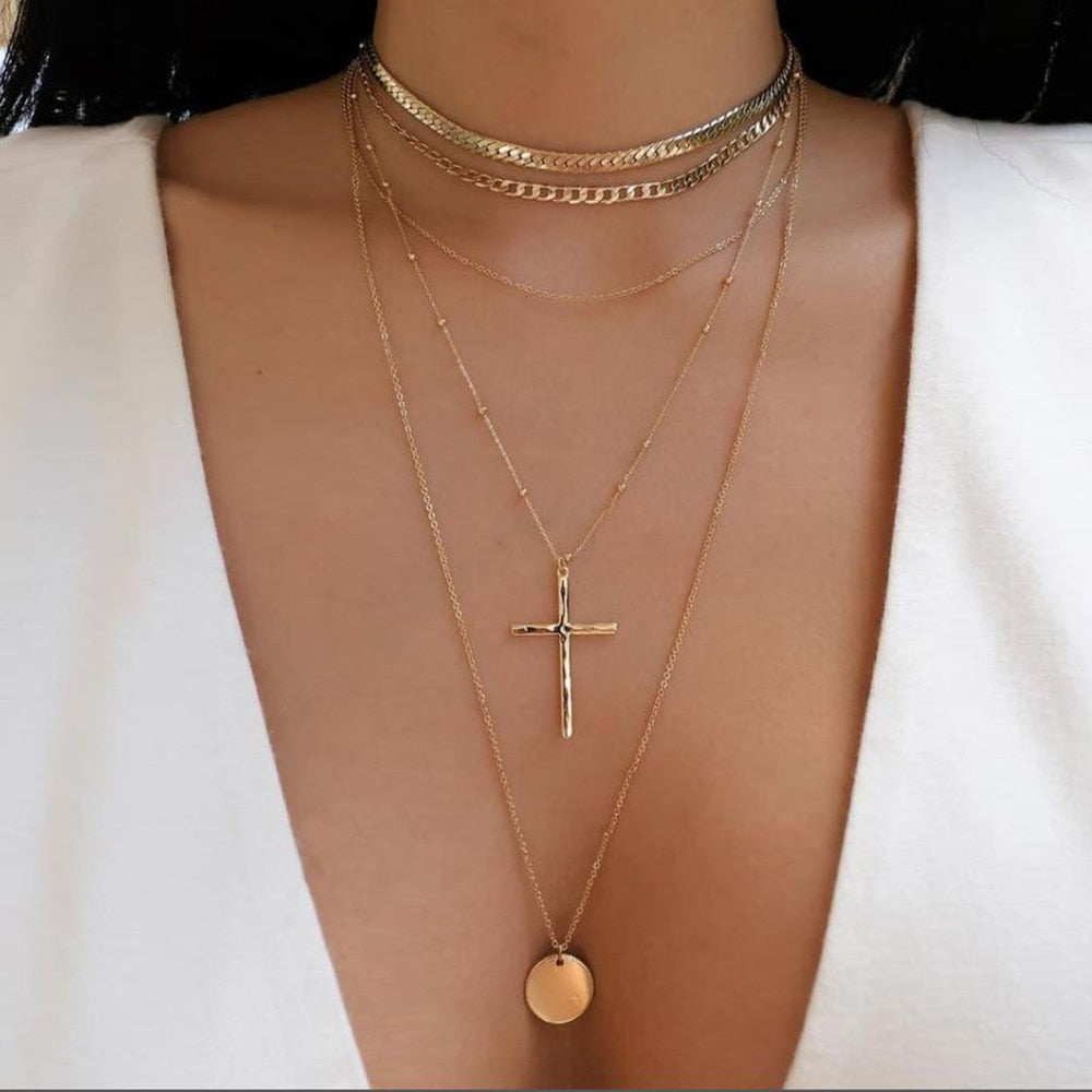 Glamorous gold necklace showcasing a selection of stylish variations