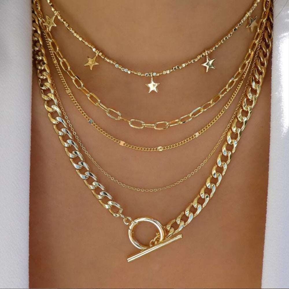 Stunning gold necklace offering a selection of irresistible styles