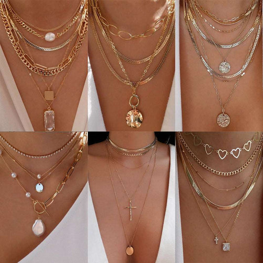 Trendy gold necklace featuring various captivating styles