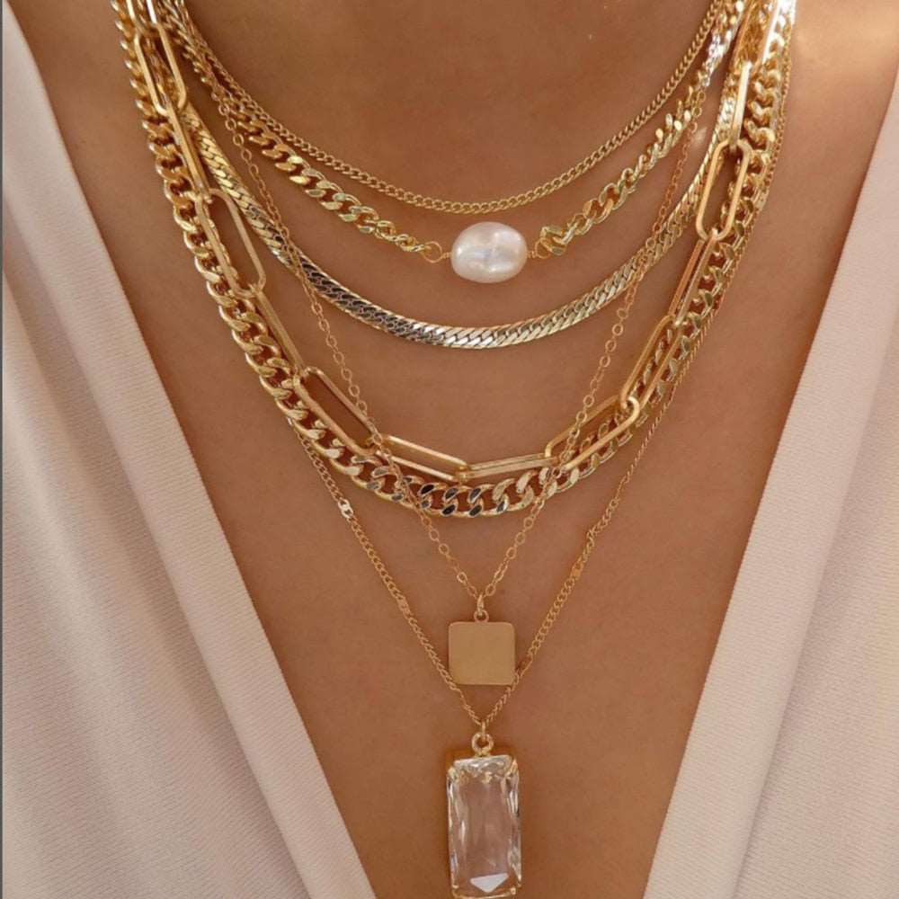 Timeless and elegant gold necklace with a collection of stunning variations