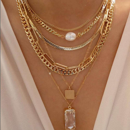 Timeless and elegant gold necklace with a collection of stunning variations