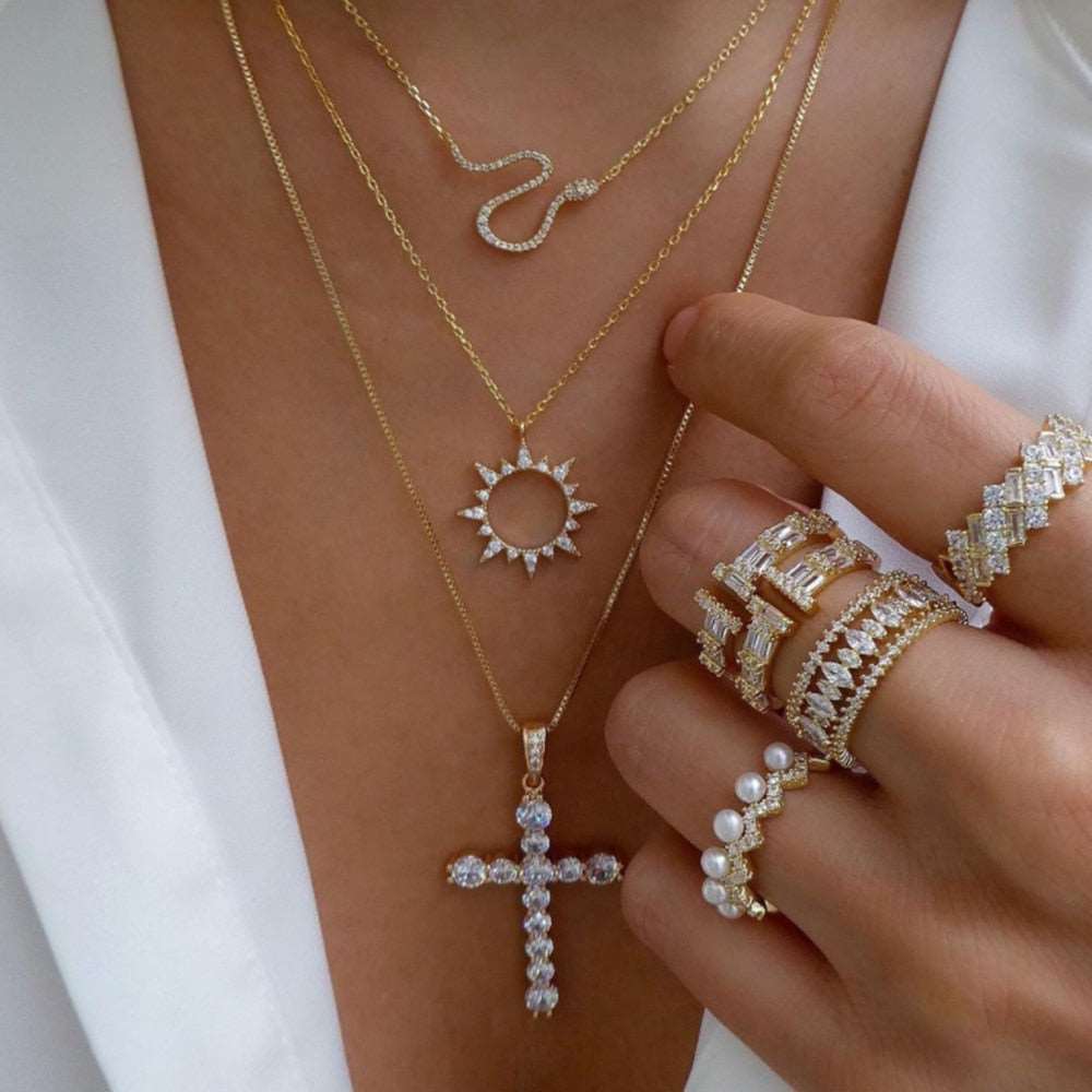 Dazzling gold necklace featuring an array of captivating options