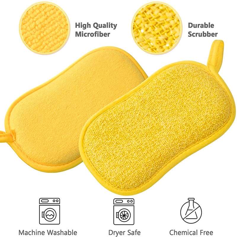 Absorbent scrubbing sponges