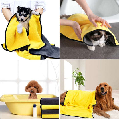 Super-absorbent pet towel for fast drying