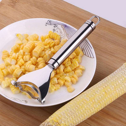 Durable stainless steel peeler for corn cobs