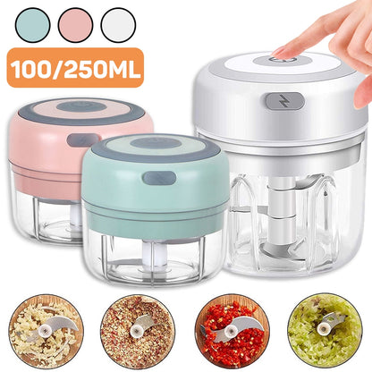 Compact electric garlic chopper